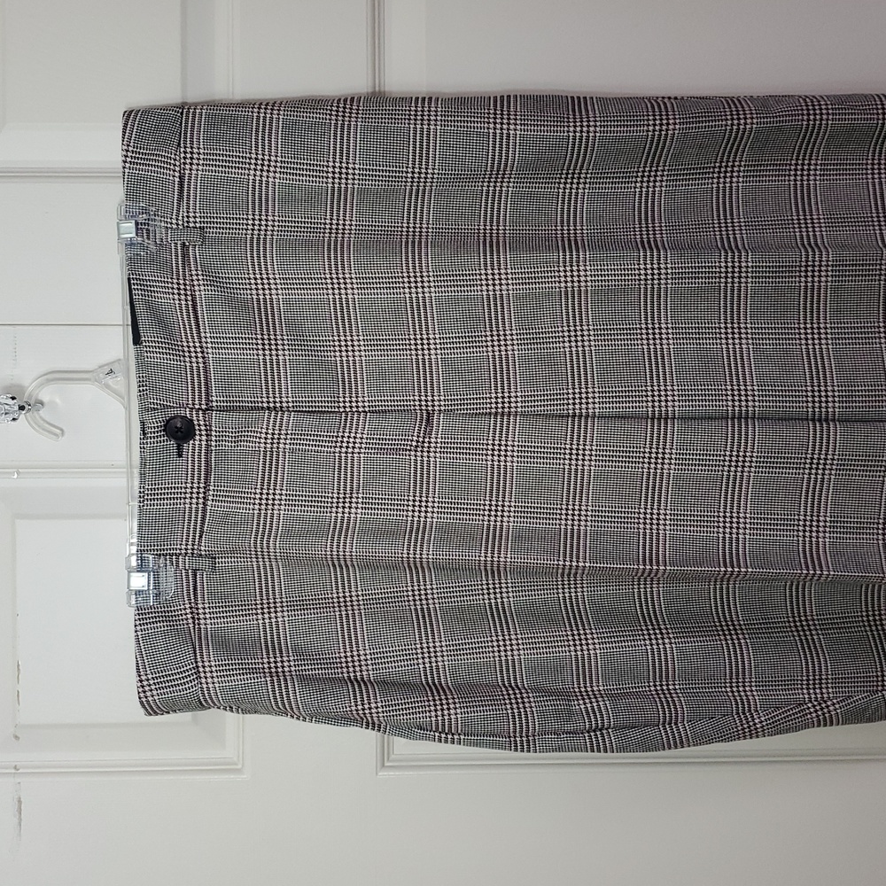 Plaid Crop Cuffed Wide Leg Dress Pant - Size 16 - Picture 7 of 13